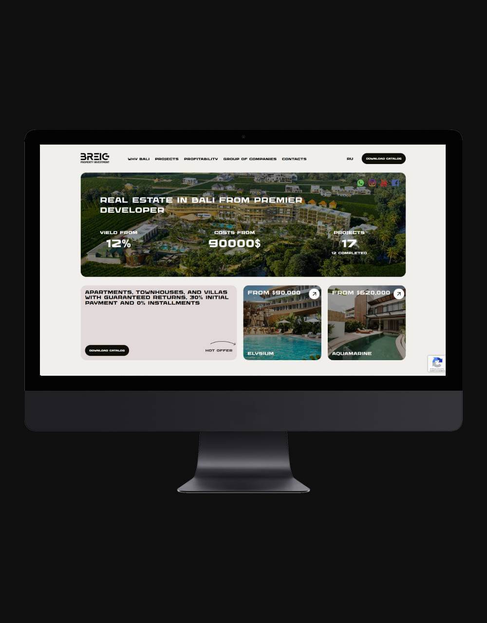 Корпоративный сайт компании BREIG property